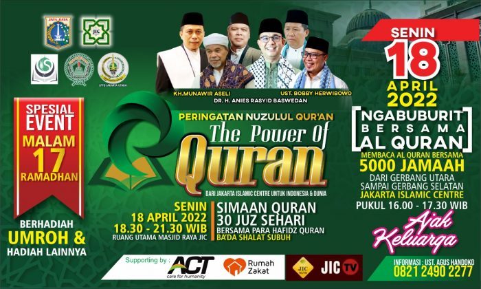 NUZULUL QURAN JIC AKAN HADIRKAN PENGHAFAL QURAN DARI 34 PROVINSI